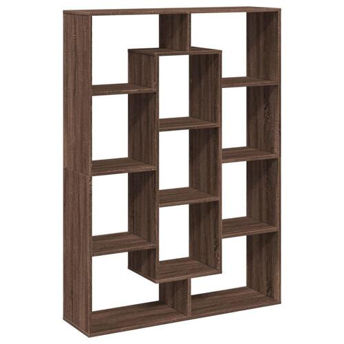 Bogreol 102x29x143 cm konstrueret træ brun egetræ