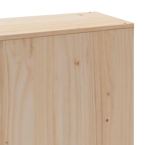 Seng med reol uden madras 200x200 cm massivt fyrretræ
