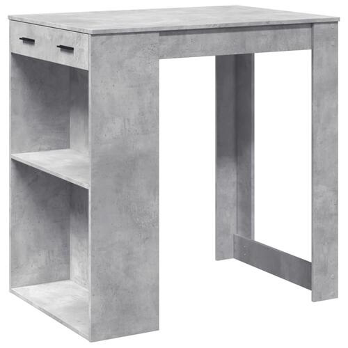 Barbord 102x70x103,5 cm konstrueret træ betongrå
