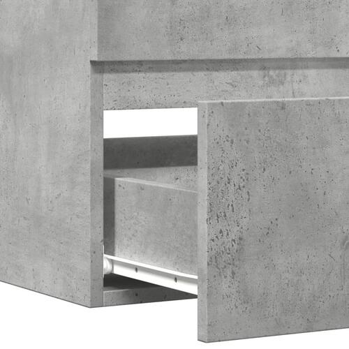 Badeværelsesskab 80x38,5x45cm væghængt konstrueret træ betongrå