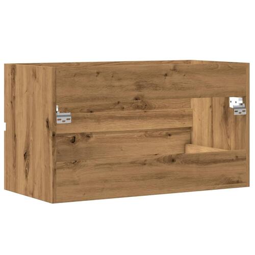 Badeværelsesskab 80x38,5x45 cm væghængt konstrueret træ kunsteg