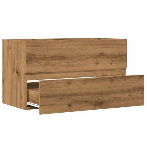 Badeværelsesskab 80x38,5x45 cm væghængt konstrueret træ kunsteg