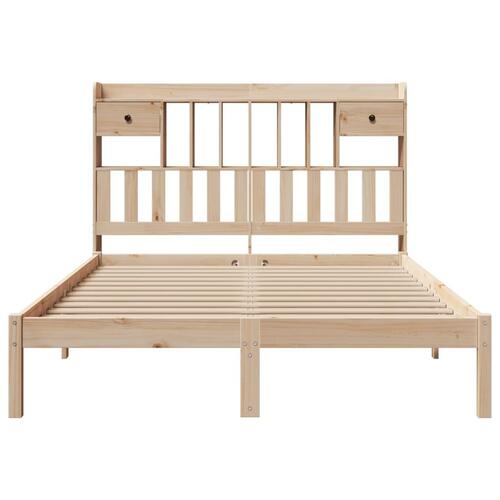 Seng med reol uden madras 140x200 cm massivt fyrretræ