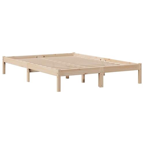 Seng med reol uden madras 140x190 cm massivt fyrretræ