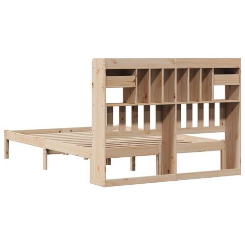 Seng med reol uden madras 140x190 cm massivt fyrretræ