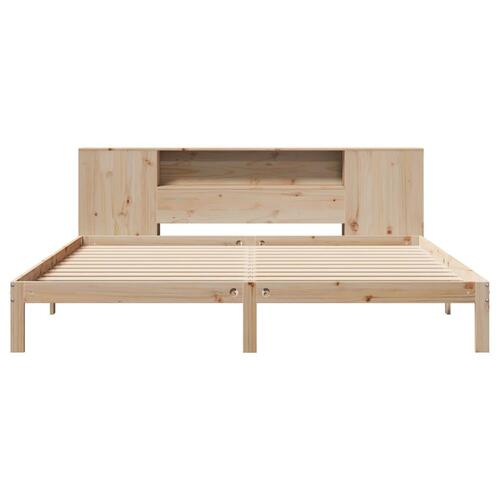 Seng med reol uden madras 180x200 cm massivt fyrretræ