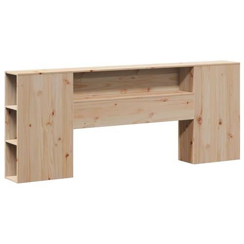 Seng med reol uden madras 200x200 cm massivt fyrretræ