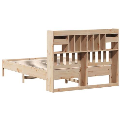 Seng med reol uden madras 140x200 cm massivt fyrretræ