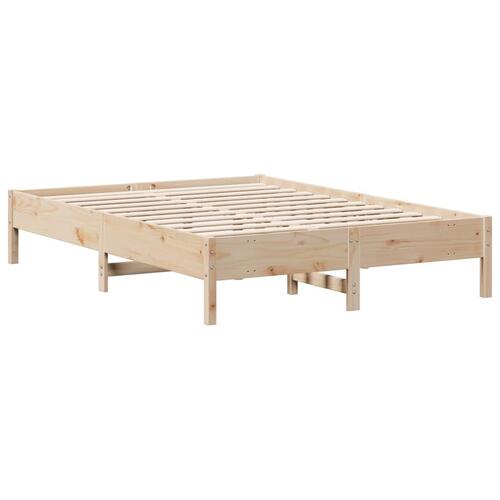 Seng med reol uden madras 140x200 cm massivt fyrretræ