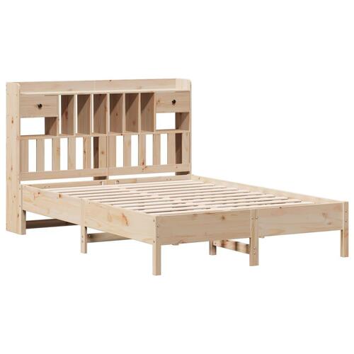Seng med reol uden madras 140x190 cm massivt fyrretræ