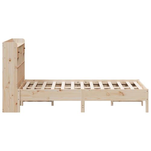 Seng med reol uden madras 140x190 cm massivt fyrretræ