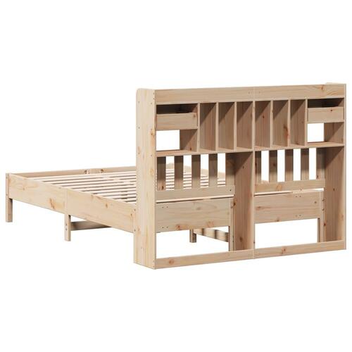Seng med reol uden madras 140x190 cm massivt fyrretræ