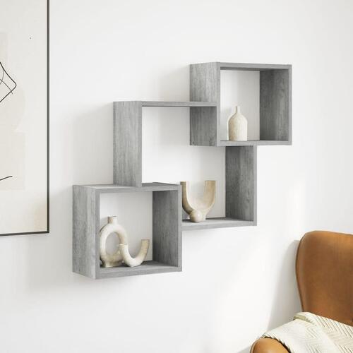 Vægskab 78x18x71 cm konstrueret træ betongrå