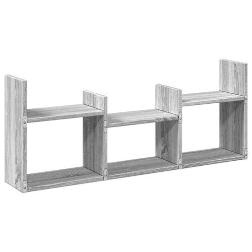 Vægskab 100x18x40 cm konstrueret træ grå sonoma-eg