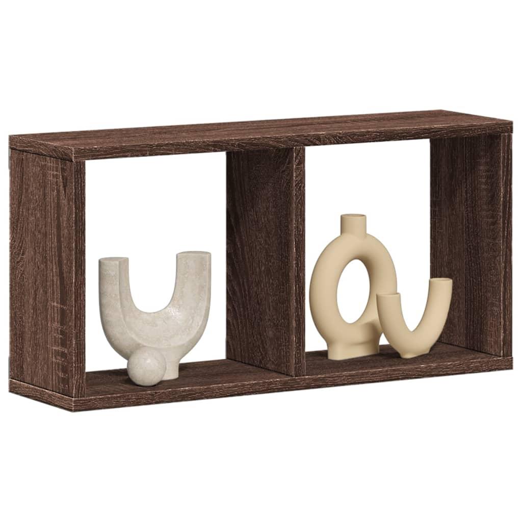 Vægskab 60x16x30 cm konstrueret træ brun egetræsfarve