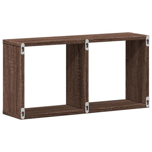 Vægskab 60x16x30 cm konstrueret træ brun egetræsfarve
