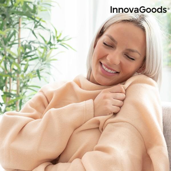Dobbelt Krammetæppe mede centreret lomme Doublanket Beige