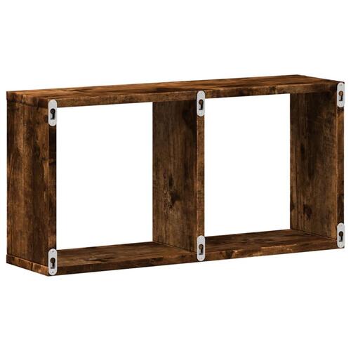 Vægskab 60x16x30 cm konstrueret træ røget egetræsfarve