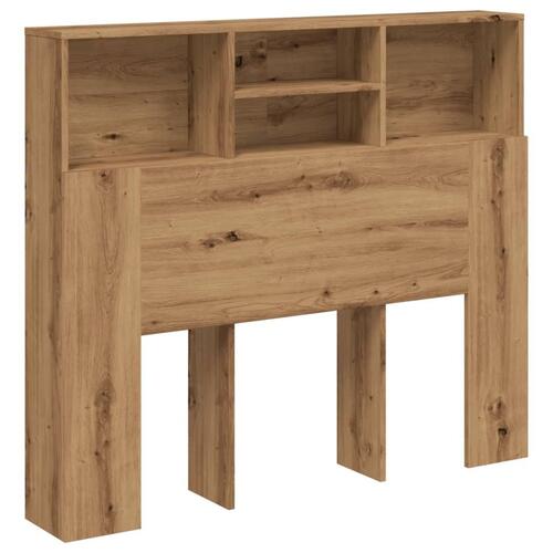 Sengegavl med opbevaring 120x19x103,5cm konstrueret træ kunsteg