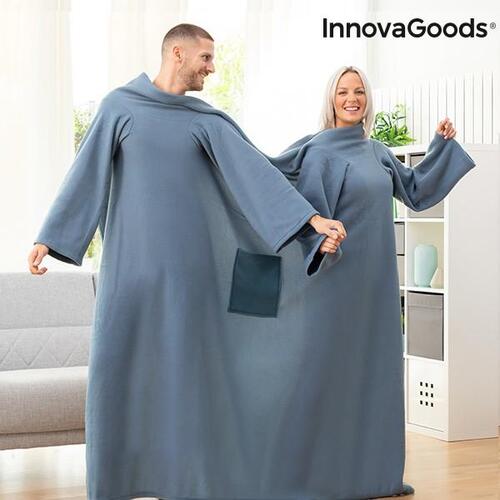 Dobbelt Krammetæppe mede centreret lomme Doublanket Beige