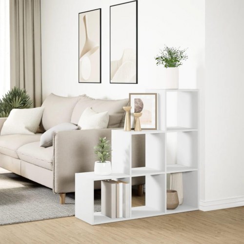 Rumdelerreol i hvid - 3-lags trappereol, 99 × 29 × 99 cm
