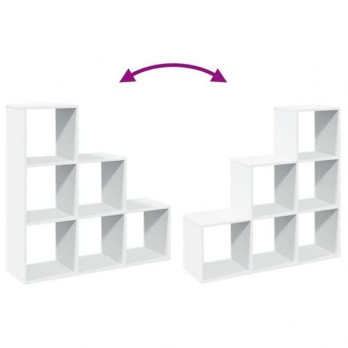 Rumdelerreol i hvid - 3-lags trappereol, 99 × 29 × 99 cm