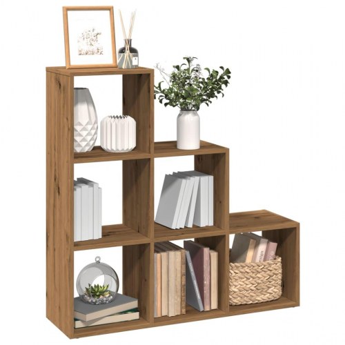 Bogreol/rumdeler i kunsteg - 99 × 29 × 99 cm, 3 niveauer, 6 kuber