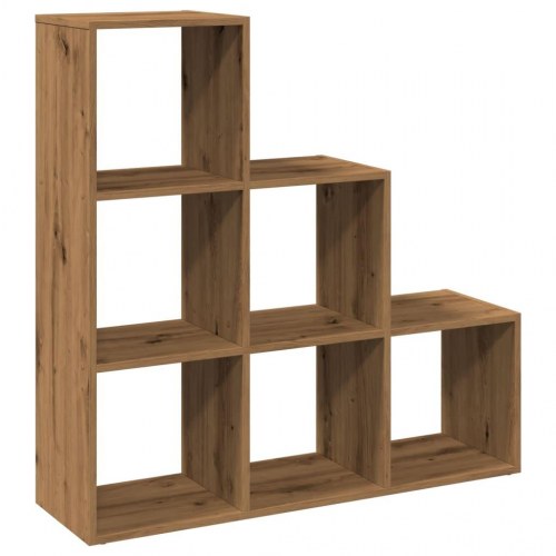 Bogreol/rumdeler i kunsteg - 99 × 29 × 99 cm, 3 niveauer, 6 kuber