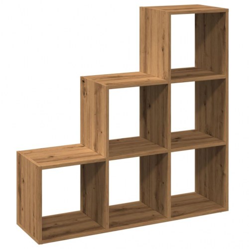 Bogreol/rumdeler i kunsteg - 99 × 29 × 99 cm, 3 niveauer, 6 kuber