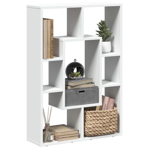 Bogreol 63x20x90 cm konstrueret træ hvid