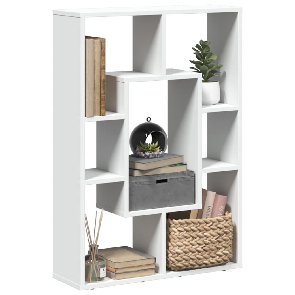 Bogreol 63x20x90 cm konstrueret træ hvid