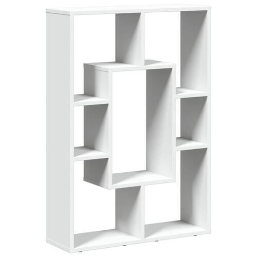 Bogreol 63x20x90 cm konstrueret træ hvid