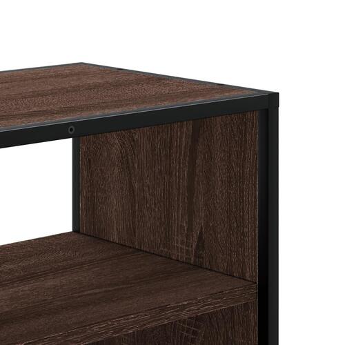 Tv-bord 100x31x39,5 cm konstrueret træ og metal brunt eg