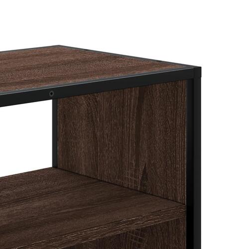 Tv-bord 100x31x39,5 cm konstrueret træ og metal brunt eg