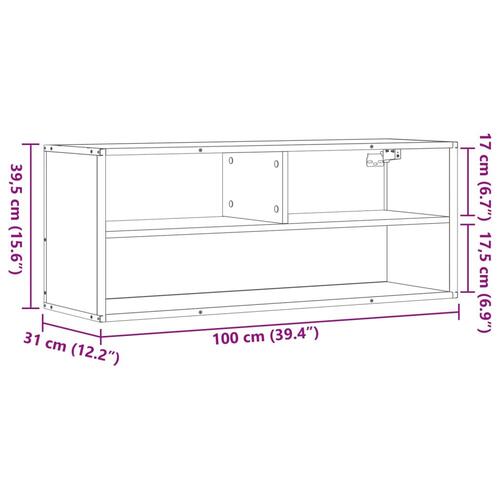 Tv-bord 100x31x39,5 cm konstrueret træ og metal brunt eg