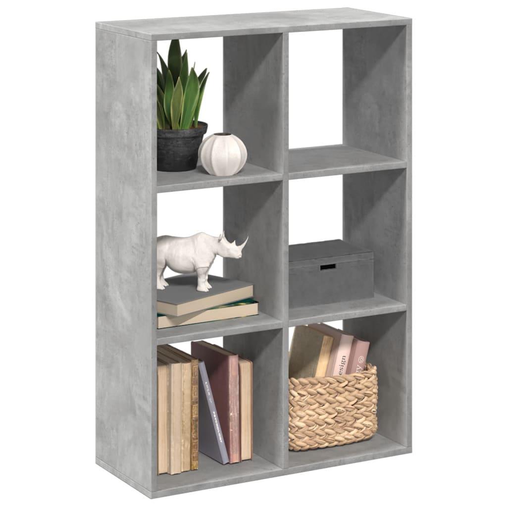 Bogreol/rumdeler 69,5x29x103,5 cm konstrueret træ betongrå