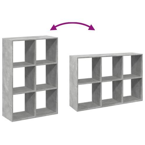 Bogreol/rumdeler 69,5x29x103,5 cm konstrueret træ betongrå