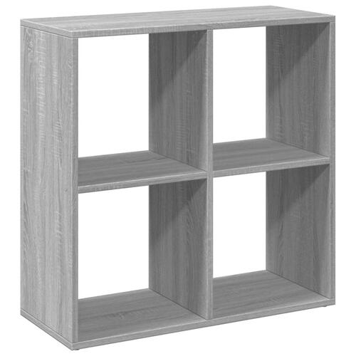 Bogreol/rumdeler 69,5x29x69,5 cm konstrueret træ grå sonoma-eg