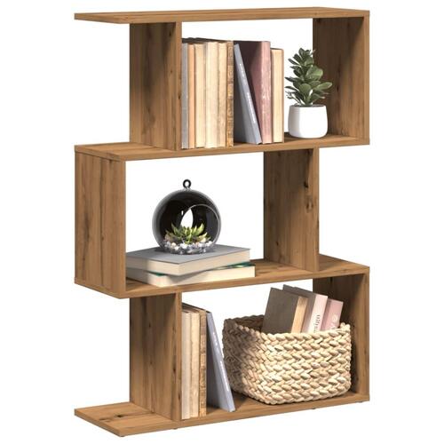 Bogreol/rumdeler 70x24x97 cm 3 niveauer konstrueret træ kunsteg