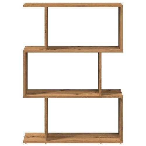 Bogreol/rumdeler 70x24x97 cm 3 niveauer konstrueret træ kunsteg