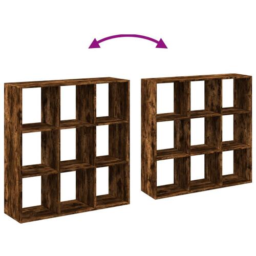 Bogreol/rumdeler 102x29x103,5 cm konstrueret træ røget eg