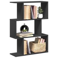 Bogreol/rumdeler 70x24x97 cm 3 niveauer konstrueret træ sort