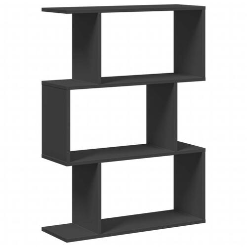 Bogreol/rumdeler 70x24x97 cm 3 niveauer konstrueret træ sort
