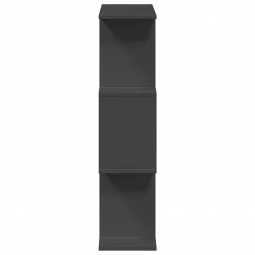 Bogreol/rumdeler 70x24x97 cm 3 niveauer konstrueret træ sort
