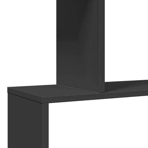 Bogreol/rumdeler 70x24x97 cm 3 niveauer konstrueret træ sort