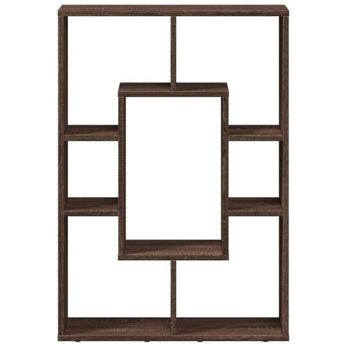 Bogreol 63x20x90 cm konstrueret træ brun egetræsfarve