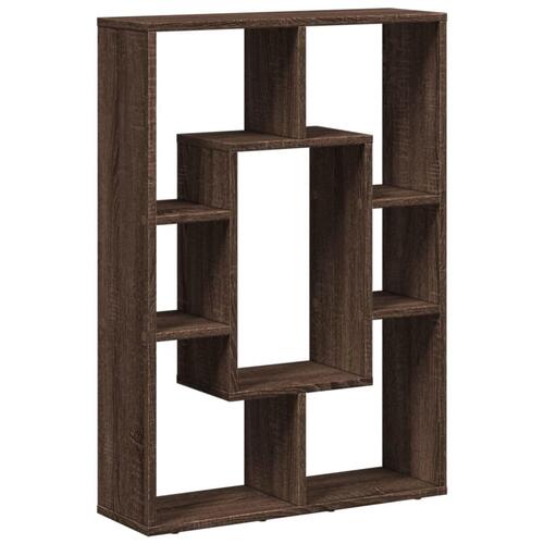 Bogreol 63x20x90 cm konstrueret træ brun egetræsfarve
