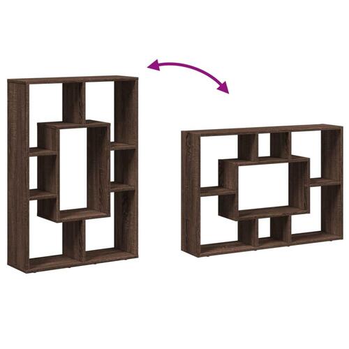 Bogreol 63x20x90 cm konstrueret træ brun egetræsfarve