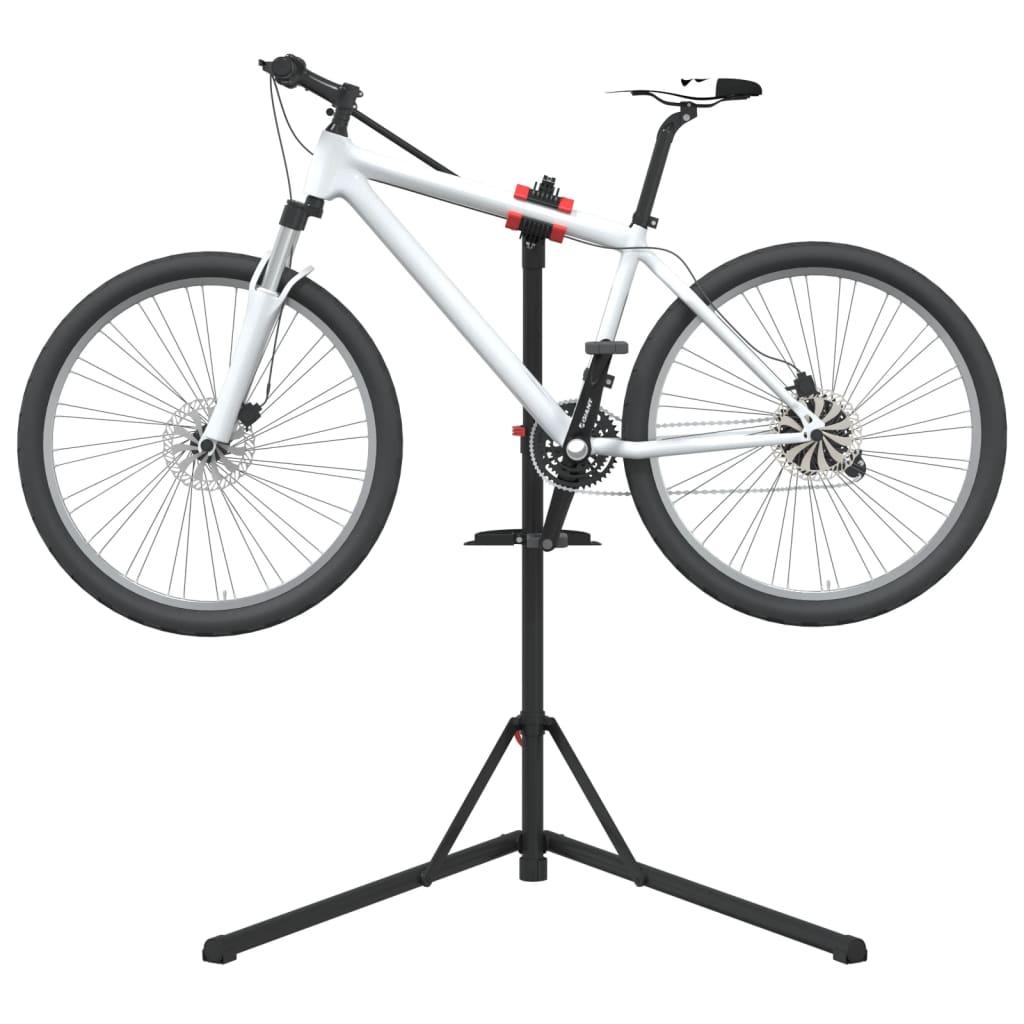 Reparationsstativ til cykler 92-152 cm foldbart stål rød billede