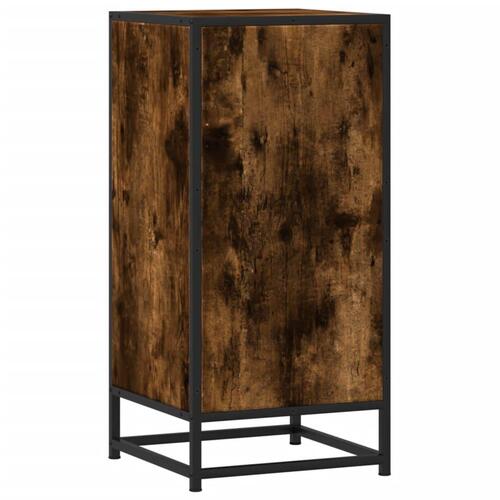 Skab 35,5x35x76 cm konstrueret træ og metal røget egetræsfarve